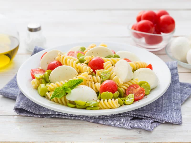 Recette Salade De P Tes Mozzarella Haricots Et Tomates Cerises Galbani